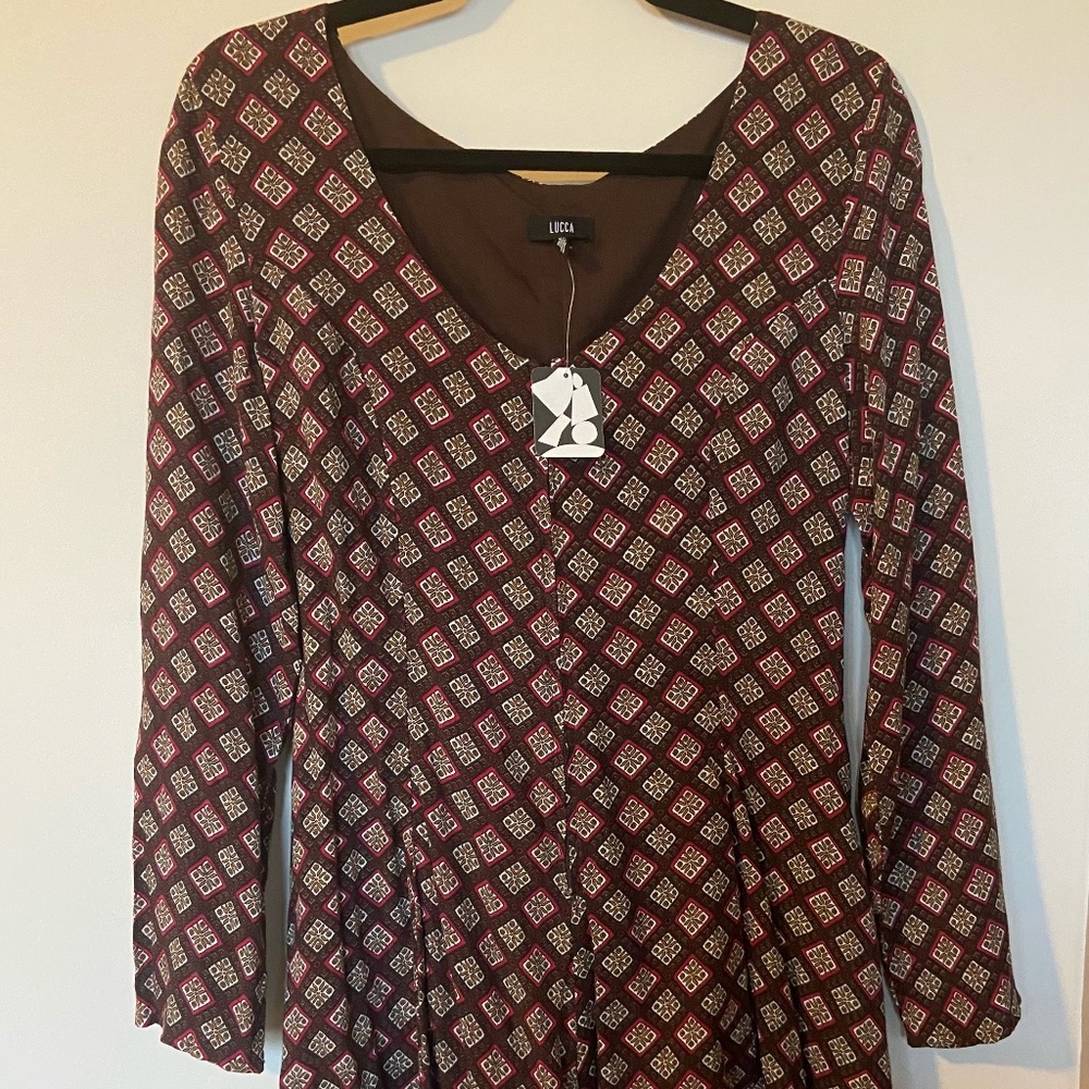 NWT Urban Outfitters Lucca Patterned Romper - Picture 3 of 8